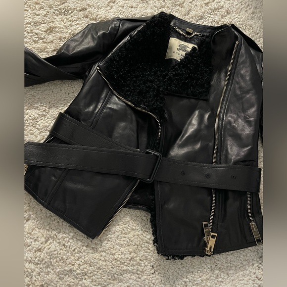 Burberry black leather jacket - Picture 6 of 9